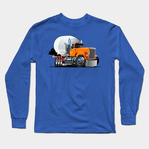 Cartoon Mixer Truck Long Sleeve T-Shirt by Mechanik